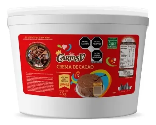 Chocolate Carlos V Untable Reposteria Horneable Negocio 4 Kg