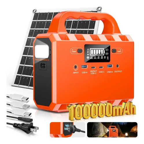 Estacion De Energía Solar Portátil 100000mah/300W Beaowink Generador Eléctrica Con Led Luz Y+ Pantalla+9 Puertos Cargador de Batería Power Bank Con Panel Solar De Carga