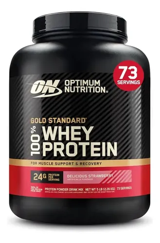 Suplemento Optimum Nutrition Proteína Gold 100% Whey sabor delicious strawberry de 2.26kg - polvo