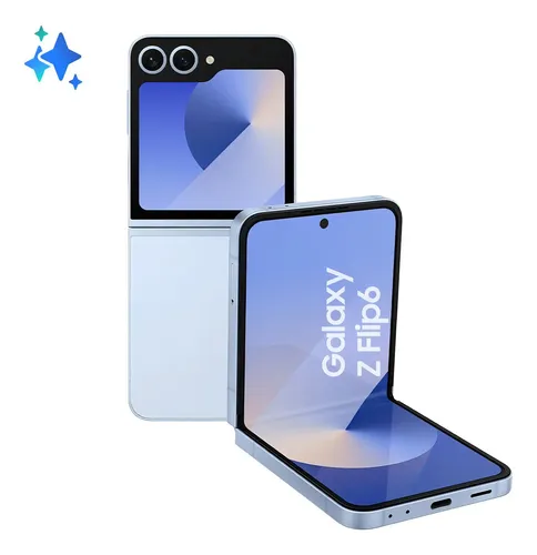 Teléfono celular Samsung Galaxy Z Flip6 5g, 256 GB, 12 GB de RAM, pantalla 6.7, cámara. Dual+ Selfie de 50 megapíxeles, Galaxy Air Blue - Excelente (Reacondicionado)