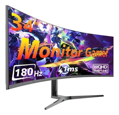 4k Monitor Gamer Curvo 34 180hz Monitores Pc 1ms 1500R 21:9 HDMI DP Amd FreeSync Pertain