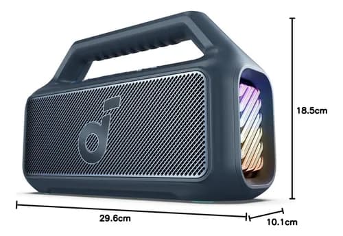 Bocina Soundcore Boom 2 Portátil Bluetooth, Inalámbrico, Bajos potentes de hasta 80W, BassUp2, 24 Horas De Reproducción, Impermeable IPX7, Flotante, PartyCast 2.0, Power bank integradColor Azul marino