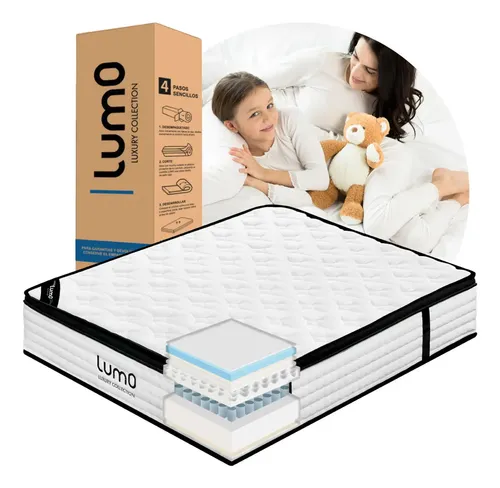 Colchon King Size 32cm De Lujo Memory Foam Hibrido Eurotop