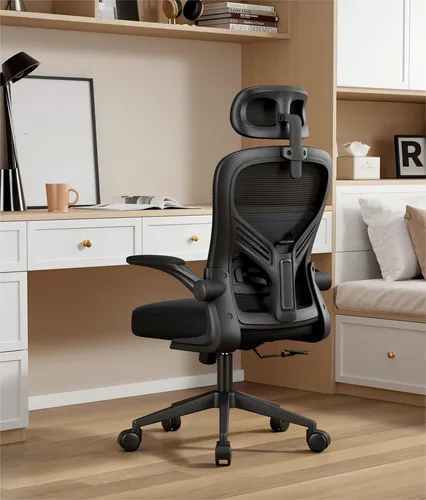 Silla De Escritorio Oficina Ergonomica Con Lumbar Ajustable Color Negro Completo Material Del Tapizado Algodón