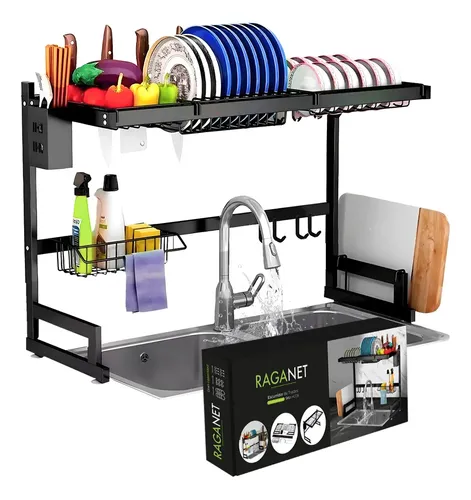Escurridor De Trastes Platos Fregadero Organizador Cocina Color Negro