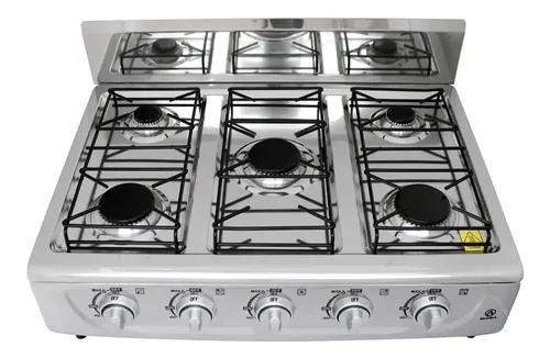 Parrilla 5 Quemadores Con Cubierta Y Cuerpo De Acero Color Plateado