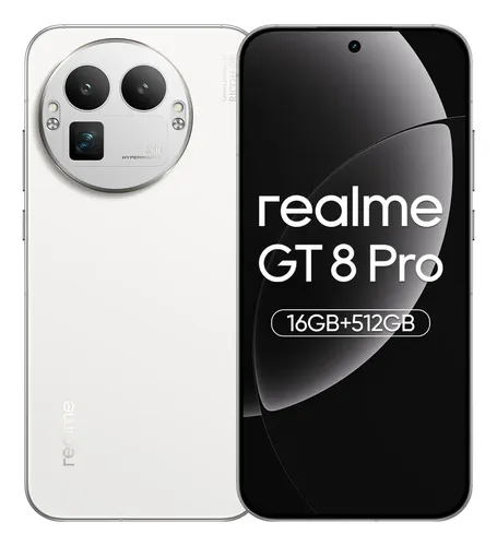 Celular Realme Gt8 Pro 16gb 512gb Smartphone Snapdragon® 8 Elite Gen 5 6.79'' 144hz AMOLED 7000mah Batería con Carga Inalámbrica 200MP Cámara RICOH GR Dual Sim Nfc Compatible con Red México Blanco