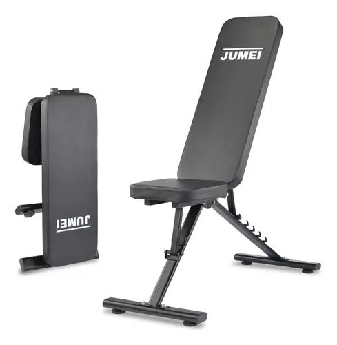 Banco Gym Jumei Multiposición Plegable para Ejercicio con Pesas Asiento y Respaldo Regulables