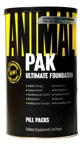 Multivitaminico Animal Pak 44 8 Pildoras Universal Nutrition Sin Sabor