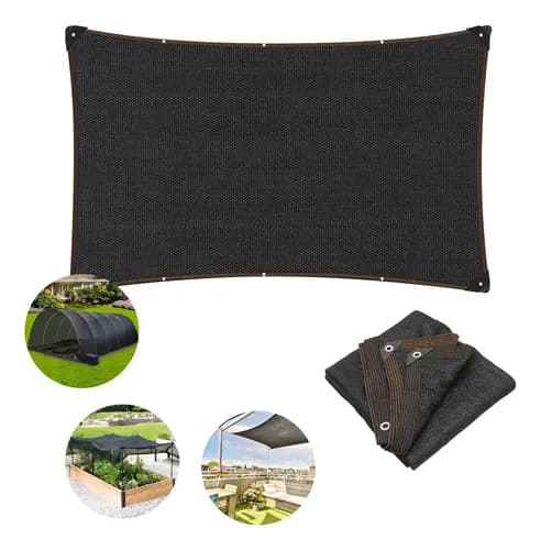 Malla Sombra Yyugolo 90% Trama 5x6 M Rollo Negro