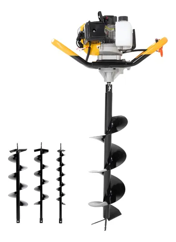 Motoperforadora Ahoyadora A Gasolina Motor 2 Tiempos 52cc 2.5hp Con 3 Barrenas Broca De Tierra Kingsman