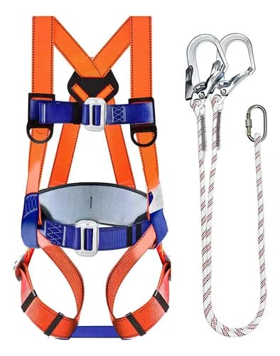 Kit Arnés Seguridad Todo El Cuerpo Amortiguador Con Gancho Color Naranja DONGTIAN