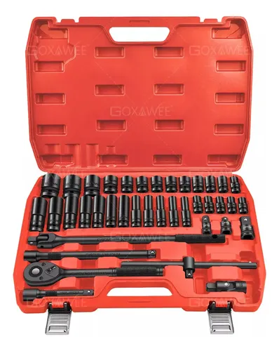 Goxawee® 1/2 Juego De Herramientas Manuales Llaves Combinadas Datos Alto Impacto Material Acero Cr-v 8mm-32mm Con Llaves Vaso De Broca Métricas Y Extensiones Para Reparación De Automóviles