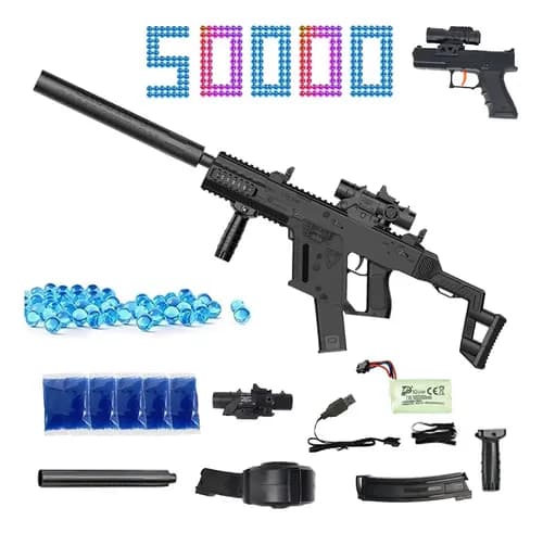 73cm Vector Pistola De Juguete Pistolas De Hidrogel Para Niños Con Laser Y 50000 Bombas De Agua, Con Un Pequeño Regalo De Armas,color Negro