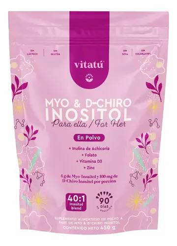 Suplemento en polvo Vitatú Suplemento Myo Y D-chiro Inositol x 450g