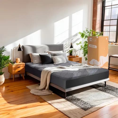 Colchón Matrimonial En Caja Atlas Modelo Nova | Confort Medio | 18 cm Altura | Suavidad y Práctico Diseño​ | Funda removible