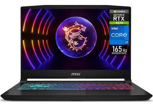 Laptop Gamer MSI Katana NVIDIA GeForce RTX 5070 Intel Core i7 14650HX 16GB DDR5 SSD 1TB 15.6" QHD 165Hz Teclado Ingles Gaming Fluido y Edicion Multimedia