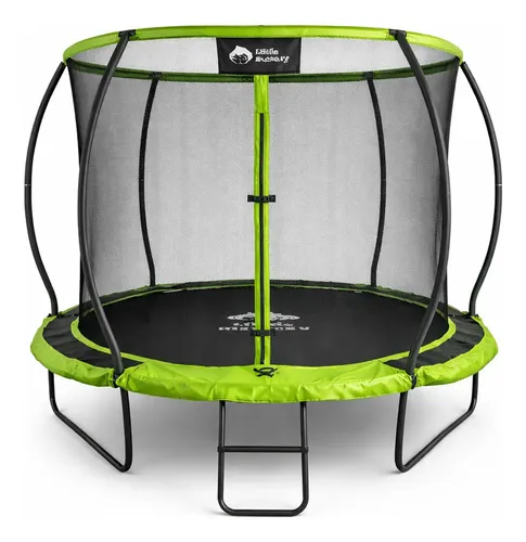 Trampolín Brincolin Calabaza 8 Pies Escalera Reforzado 2.4m Lona De Salto Negro Cobertor De Resortes Verde Lima