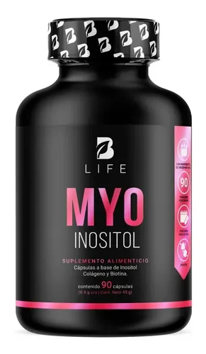 Inositol De 90 Cápsulas De 500mg Myo Inositol B Life