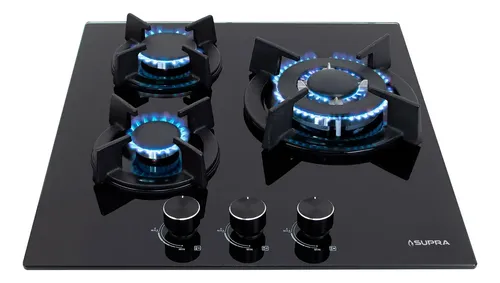 Parrilla A Gas Empotrable Supra De 45cm Con 3 Quemadores Color Negro