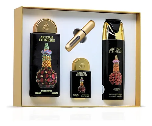 Set de Perfumes Lattafa Ethnic Artisan 3 Piezas - 100 ml, Cálido y Amaderado