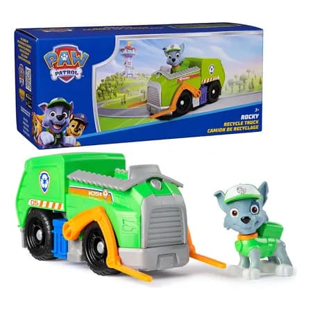 Juguetes Niño Paw Patrol Camión De Reciclaje Personaje Rocky Verde