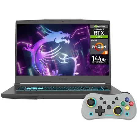 Laptop Gamer Msi Thin Nvidia Geforce Rtx 2050 Amd Ryzen 5 7535hs 16gb Ddr5 Ssd 512gb 15.6  Fhd 144hz Teclado Ingles Control Dxt Portabilidad Y Gaming Entrada