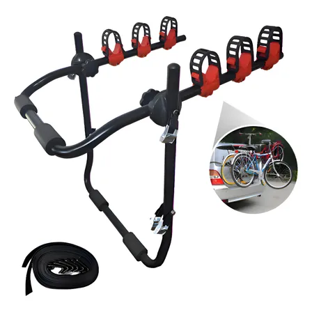 Porta 3 Bicicletas Portabicicletas Auto Coche Camioneta 60kg Color Negro Rojo