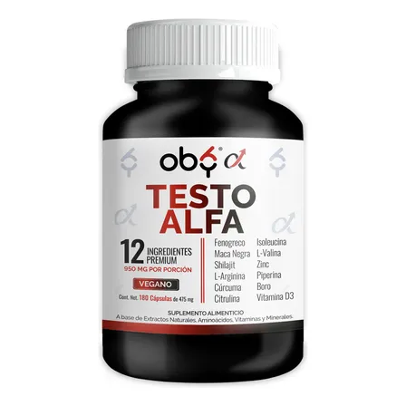 Testo Vitaminas Hombre | Maca Negra, Fenogreco, Shilajit, L Arginina, Citrulina, Boro, Curcuma, Zinc, D3 | Precursor... Sin Sabor