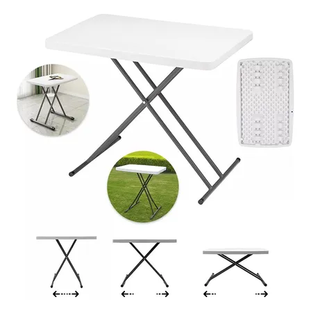 Raganet Mesa De Servicio Chica Plegable 8 Elevaciones Blanco