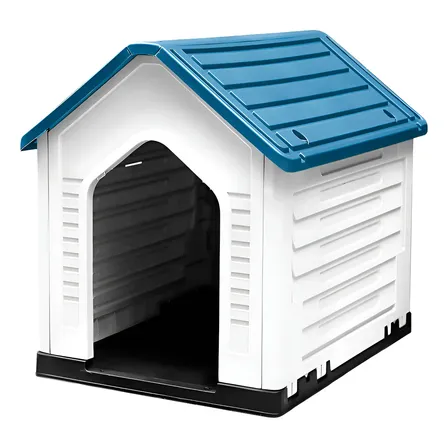 Casa Para Perro Chica Exterior Interior Resistente Plástic Azul