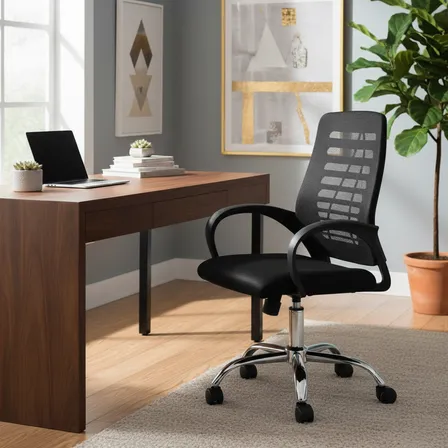 Silla De Oficina Bárbara Home Slo-115 Reclinable Ergonómica Negro Malla