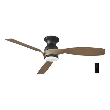 Ventilador De Techo Con Luz Hampton Bay 52  Negro Control Remoto Interior/exterior 1.321 M 43hz Madera 3