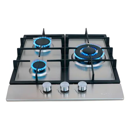 Supra Parrilla A Gas Empotrable 45cm En Acero 3 Quemadores