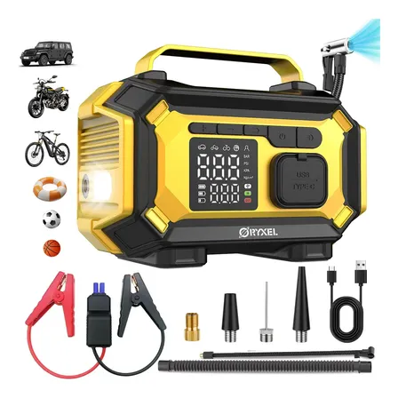 9000a Cargador De Baterías Auto Portátil 12v Arrancador De Baterías Pasa Corriente Compresor Aire Auto 2en1 Arrancador Baterías Compresor Portátil Cargador De Batería Para Carro