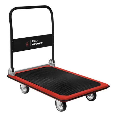 Carro Plataforma Transportador Plegable De Acero 150kg Negro