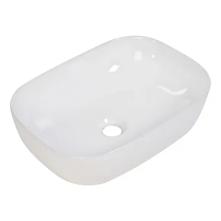 Goral Lavabo Ovalin De Cerámica Blanco Para Baño Baños Ovalado De Sobreponer Acabado Alto Brillo Económico Pequeños Medianos Modernos Lavadero Para Casa Casas Elegante Al-100