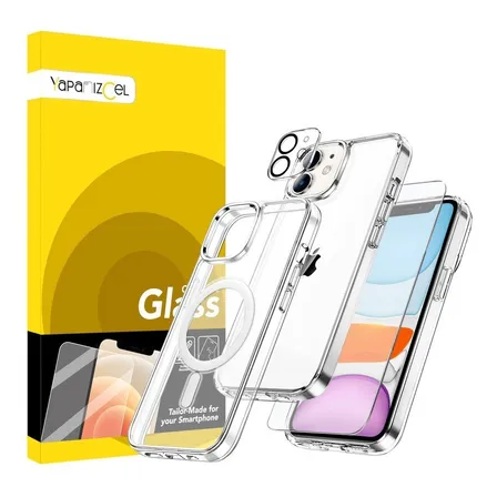 Kit Funda Para iPhone Magsafe + Mica Pantalla + Mica Cámara.