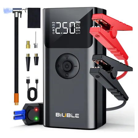 Arrancador Portátil Biuble Qs003 8000a 12v Compresor 150 Psi Linterna Usb