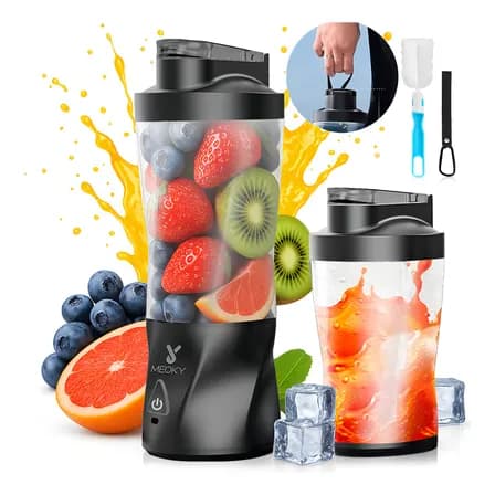 Meoky Licuadora Portátil Para Hielo Jugueras Profesional Blender Inalámbrica Exprimidor Recargable Usb-c Tritán Material... Negro