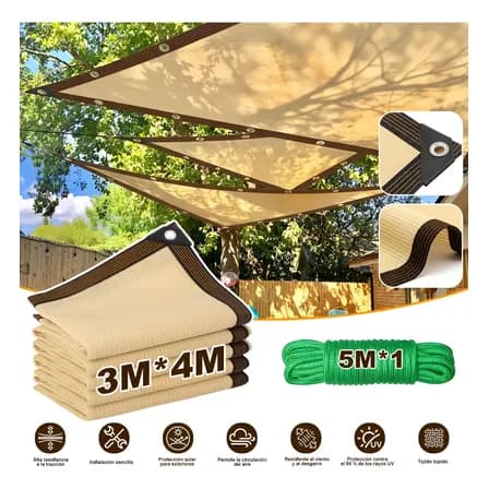 Malla Sombra Rollo Carpa 4x3m Toldos Y Cerramientos