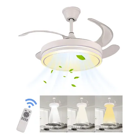 Ventilador De Techo Ventilador De Techo Invisible 42in Blano Cantidad De Aspas 4 Estructura Blanco Aspas Transparencia Diámetro 1.067 M Frecuencia 60 Hz Material De Las Aspas Abs