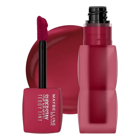 Maybelline Tinta Para Labios Super Stay Teddy Tint 5.0ml, Dura 12h, Textura Suave, No Transferencias Wild At Heart