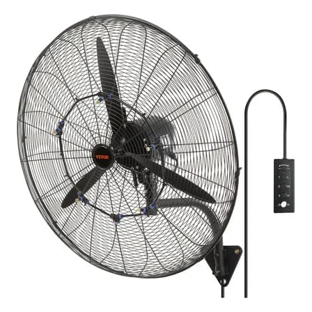 Vevor Ventilador Nebulizador De Montaje En Pared 30 PuLG Negro Plástico 3