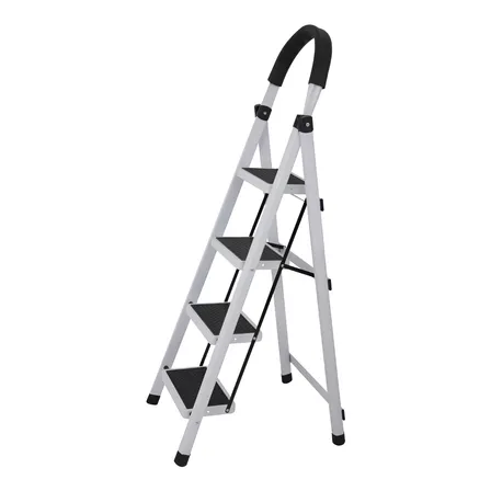 Escalera De Acero Telescopica 4 Escalones Homex Color Blanco