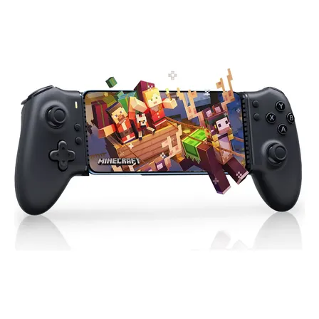 Easysmx M15 Conexión Bluetooth Móvil Mando De Juego Para Teléfono Android & iPhone 15/16 Con Botones Mecánicos Joysticks... Negro