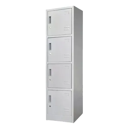 Locker Metalico 4 Puertas Casilleros Oficina Chapa Gris Shopmall