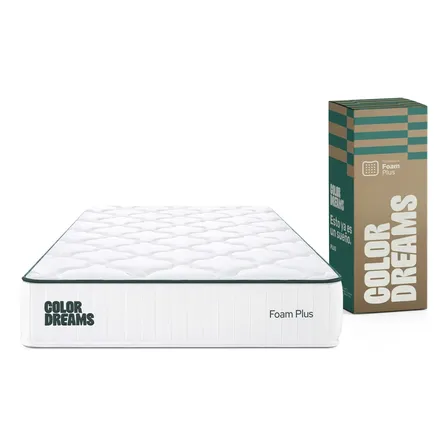 Colchón Individual Color Dreams Plus Foam 23 Cm | Memory Foam Con Gel | Firmeza Media | Hipoalergénico Y Antiácaros | Transpirable | 100x190 Cm | Colchones En Caja Blanco