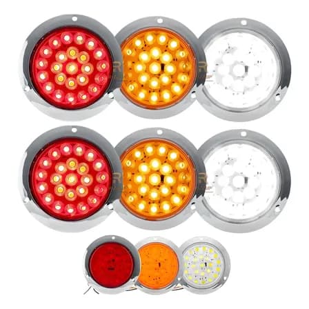 2 Plafón Redondo Focos Stop Camion Cuarto 24 Led Aro Estrobo