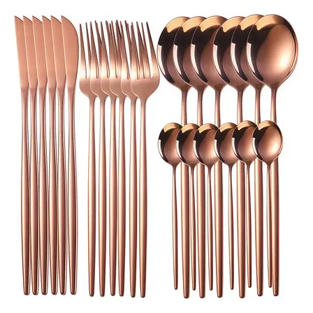 Juego De Cubiertos De 24 Piezas Cuchillo, Tenedor Y Cuchara